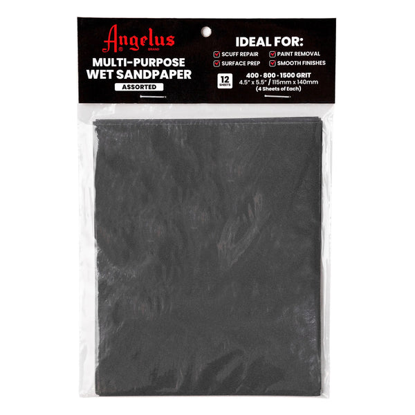 Angelus ca 11x14cm Multi-Purpose Wet Sandpaper - 12 Sheets